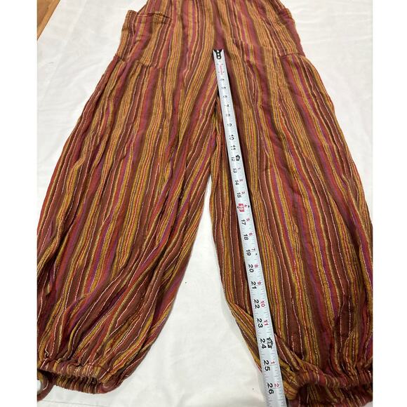 Free People Womens XS Sundaze For Surfin Jumpsuit Striped Beachy Boho Gyspy - Picture 12 of 12